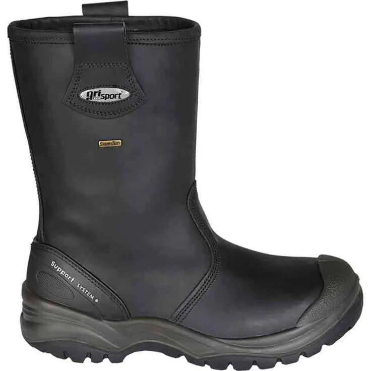 GRISPORT Work Boot S3 72401C, Arbeitsschuh Rigger Boots, schwarz, gefüttert mit Kunstwolle, Größe 43