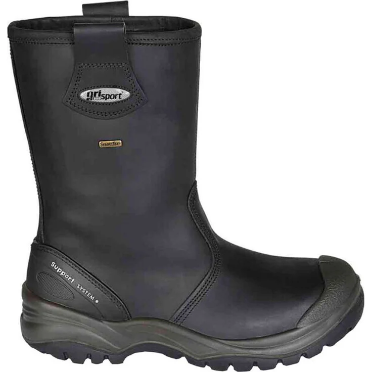 GRISPORT Work Boot S3 72401C, Arbeitsschuh Rigger Boots, schwarz, gefüttert mit Kunstwolle, Größe 43