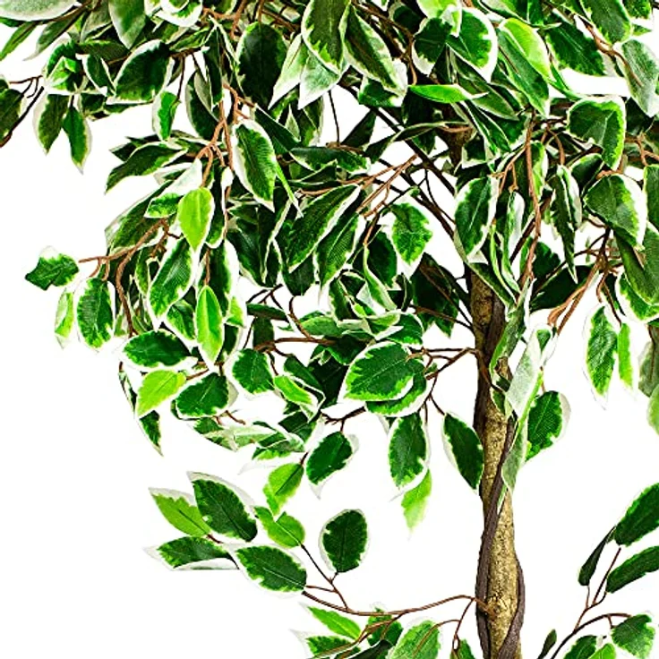 Decovego Kunstpflanze Künstliche Pflanze Benjamin Ficus 160 cm Plastik Pflanzen Zimmerpflanze wie Echt Innendekoration – Bild 4