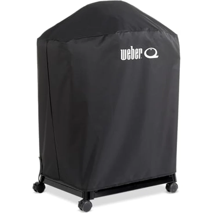 Weber Grillabdeckung für Q1000N / Q2000N mit Wagen, atmungsaktiv, UV- & wasserabweisend, Schutz vor Wind & Wetter - Schwarz – Bild 2