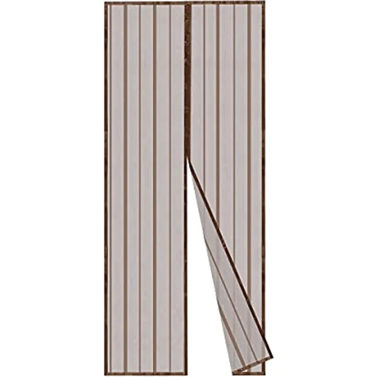 Sekey Magnet Fliegengitter Balkontür ohne Bohren, Türvorhang Fliegenschutz Schiebetür, Insektenschutz Vorhang Tür durch leichte Montage 80x200cm, Braun – Bild 1