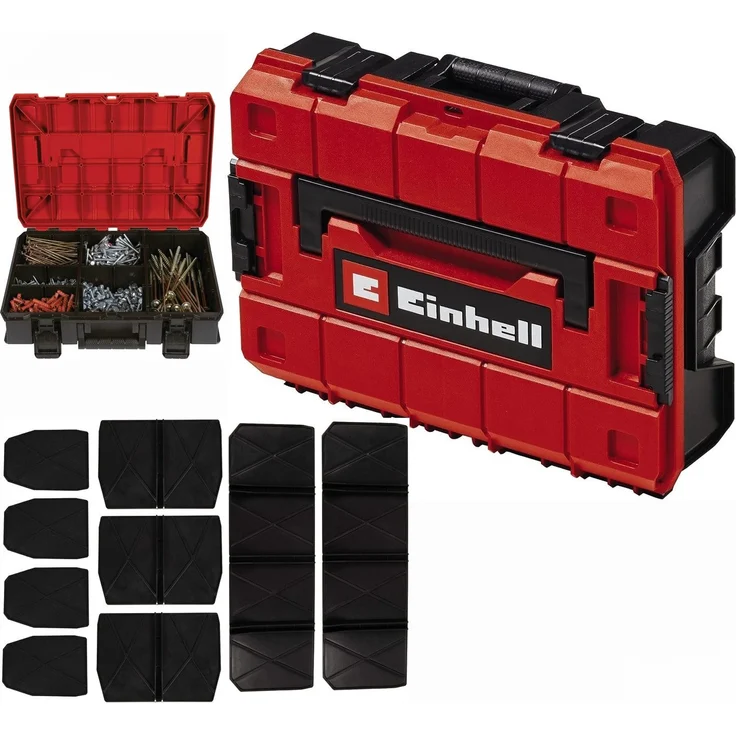 Einhell E-Case S-F Werkzeugkoffer, stapelbar und spritzwassergeschützt, inkl. 9 Fächer, max. 25 kg belastbar