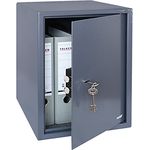 HMF 49208-11 Tresor Möbeltresor A4 Ordner, Doppelbartschloss, 48,0 x 36,0 x 37,0 cm, anthrazit