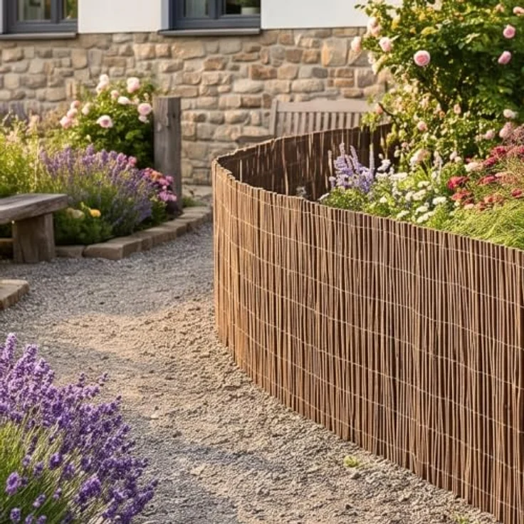 casa.pro Weidenzaun ‘Hyssna’ Sichtschutzmatte 100 x 300 cm, natürliche Optik für Balkon und Garten – Bild 5