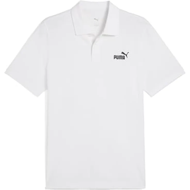 Puma ESS No. 1 Logo Pique Polo, Herren Shirt in Weiß, Größe M