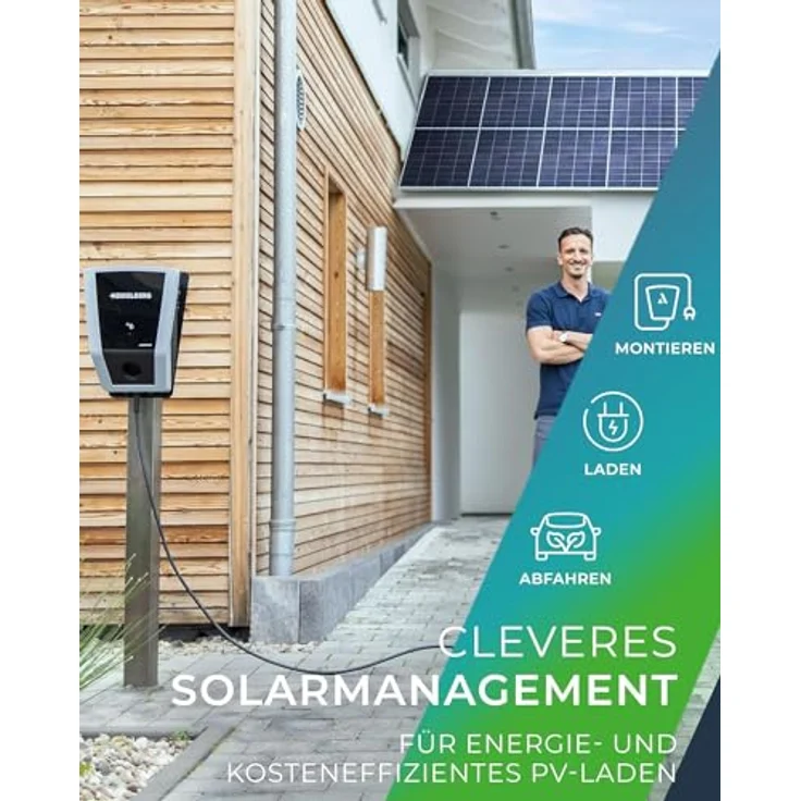 HEIDELBERG Wallbox für Solaranlagen, 11 kW mit App, RFID und integriertem Solarmanager, weiß – Bild 3