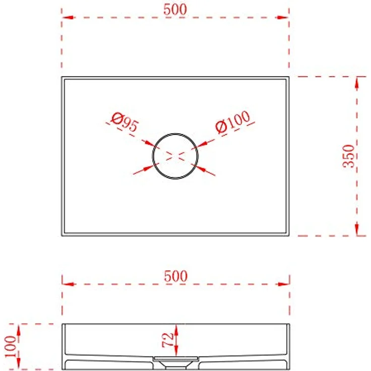 BERNSTEIN Aufsatzwaschbecken aus Mineralguss TWA112 - Schwarz matt, 50 cm breit – Bild 5