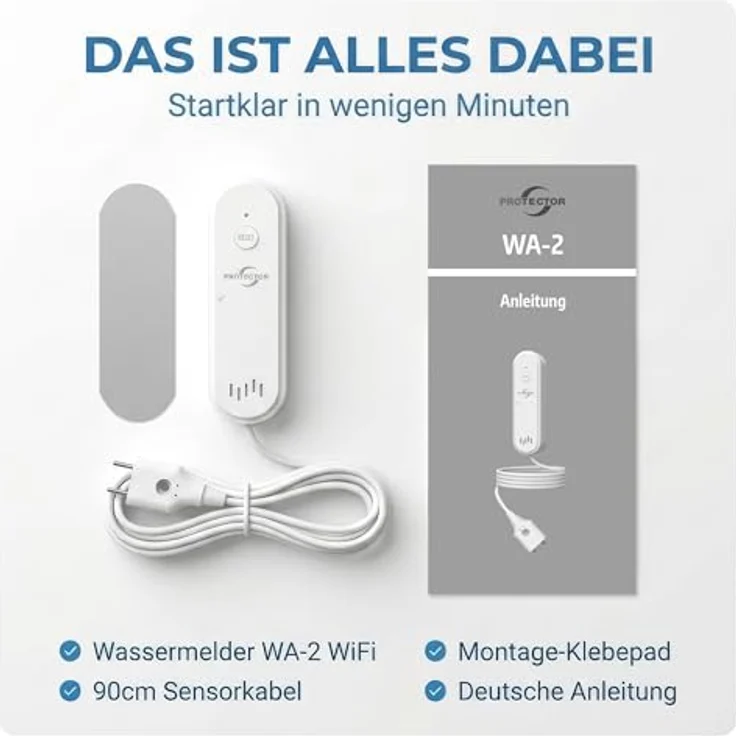 Protector WA-2 Wassermelder mit WLAN-Alarmweiterleitung und App-Steuerung, kompakt – Bild 7