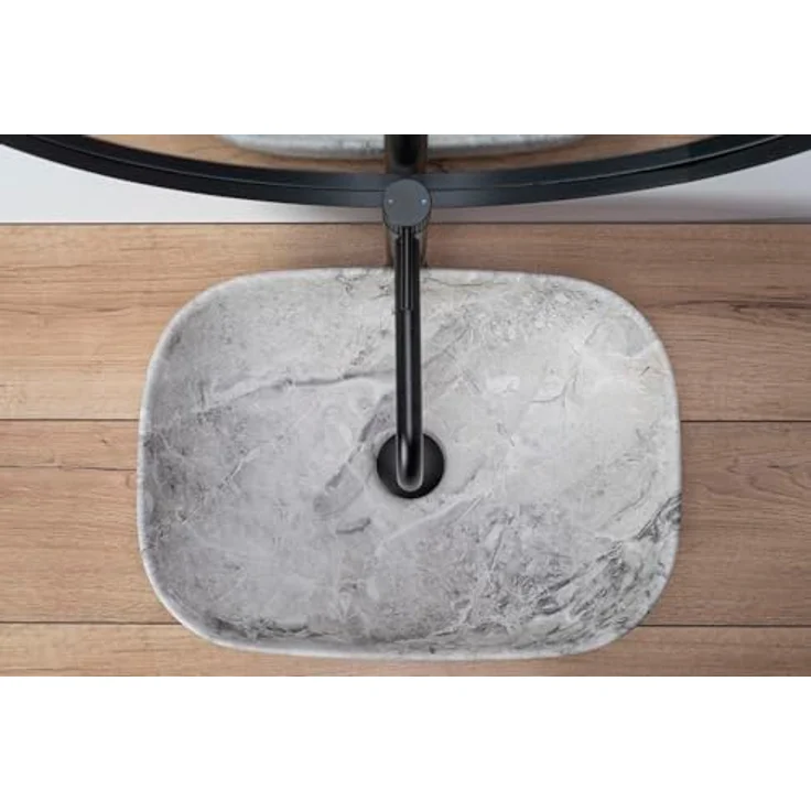wohnwerk.idee Aufsatzwaschbecken Livia Beige Grey Stone, Naturstein Beton Stein Optik für Qualitätsschätzer – Bild 5