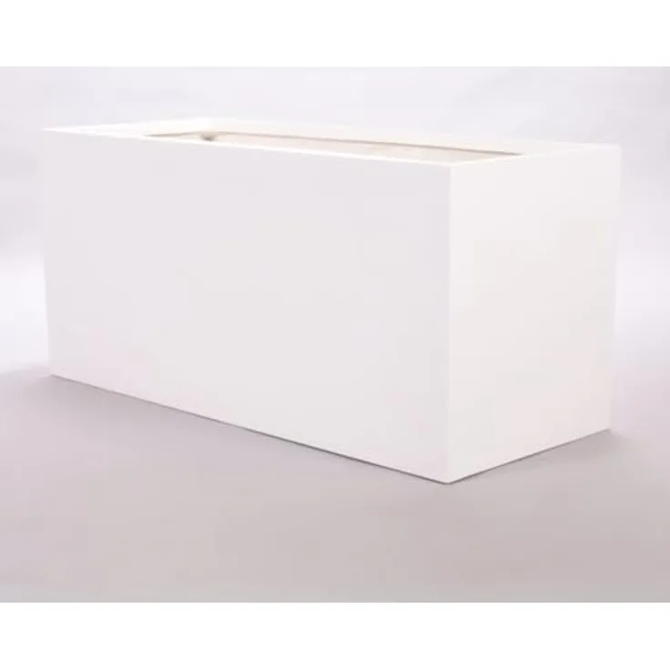 Elegant Einrichten Pflanzkübel Fiberglas Rechteckig 120x50x55cm, Perlmutt-Weiß, UV-beständig und wasserdicht