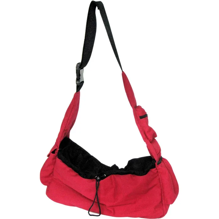 HEIM Tiertransporttasche Modische Heimtier-Tragetasche, verstellbarer Schulterriemen, Handytasche, Zubehörtaschen, 40cm, rot-schwarz