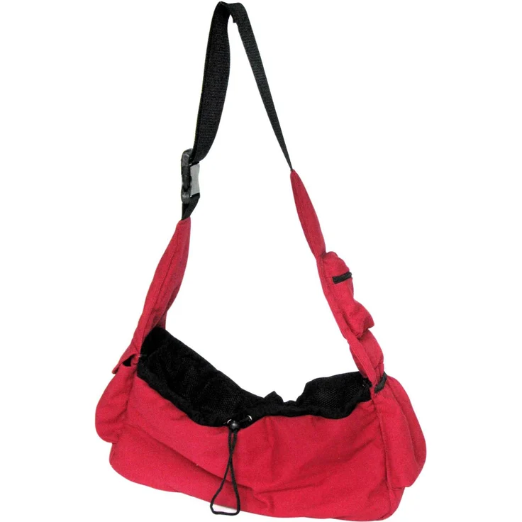 HEIM Tiertransporttasche Modische Heimtier-Tragetasche, verstellbarer Schulterriemen, Handytasche, Zubehörtaschen, 40cm, rot-schwarz
