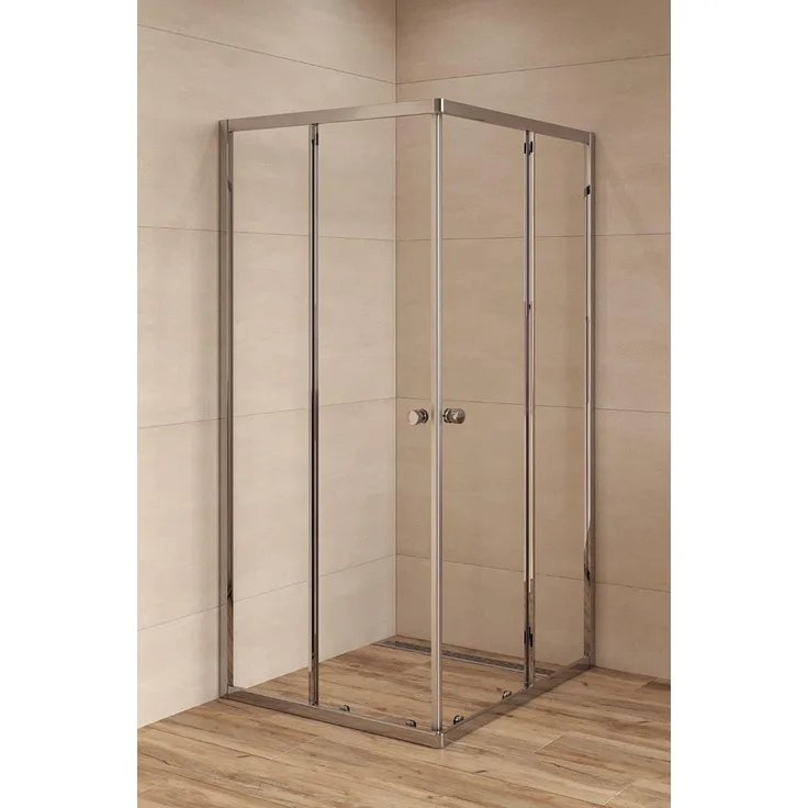 SIKO SAT Project Duschkabine 90x90 cm, Schiebetür aus klarem 4 mm Sicherheitsglas, EasyClean Oberfläche, Chrom