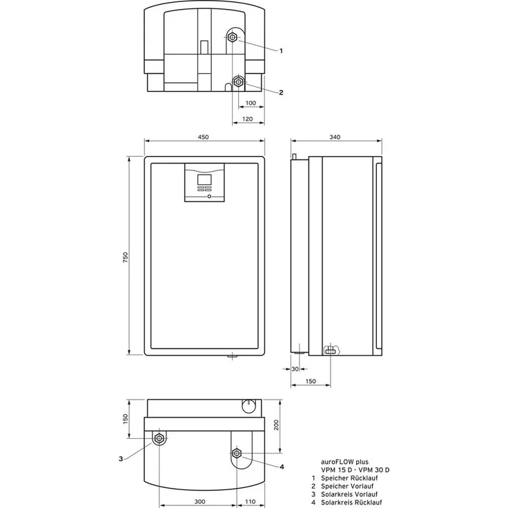 Vaillant 10013688 auroFLOW plus VPM 15 D, Solar-Laderegler mit integriertem Sole-Rücklaufbehälter und Solarertragsmessung für bis zu 6 Kollektoren