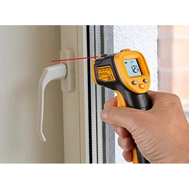 TFA Dostmann Digitales Infrarot-Thermometer Ray Light, 31.1143.13, berührungsloses Messen der Oberflächentemperatur, gemäß HACCP, Messdauer unter 1 Sek, schwarz/orange – Bild 4