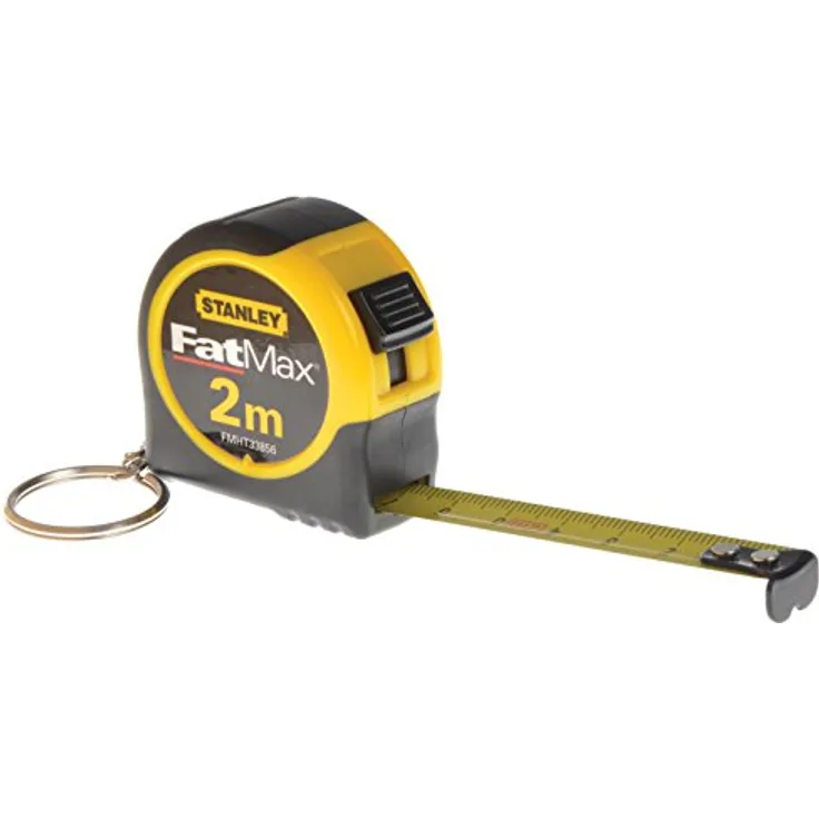 Stanley FMHT1-33856 FatMax® Schlüsselanhänger-Messgerät, 2m Bandlänge, hochbeständiges ABS-Gehäuse mit Gummierung
