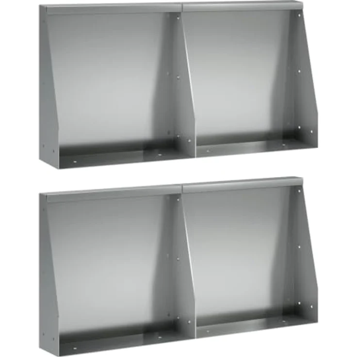 vidaXL Beetumrandung Stützmauer, 4er Set, Wetterfester verzinkter Stahl, modular, Silber, 40 x 12 x 30 cm – Bild 1