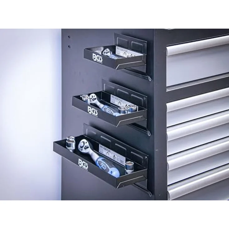 BGS TECHNIC Magnet-Ablagen-Satz 3-tlg. 150/210/310 mm mit starkem Magnet für Werkzeuge und Hilfsmittel – Bild 3