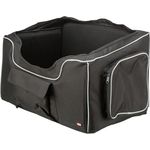 TRIXIE Autositz Midi für Hunde in schwarz – komfortabler und sicherer Hundesitz – zusammenklappbar & mit praktischen Außentaschen