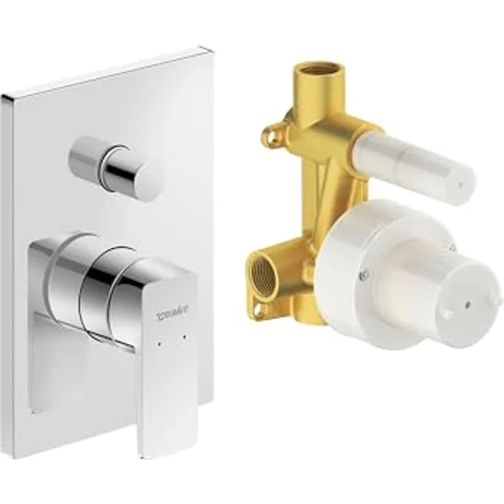 Duravit Manhattan Duscharmatur Set für 2 Verbraucher, Einhebel-Brausemischer mit Keramikmischsystem, Chrom – Bild 3