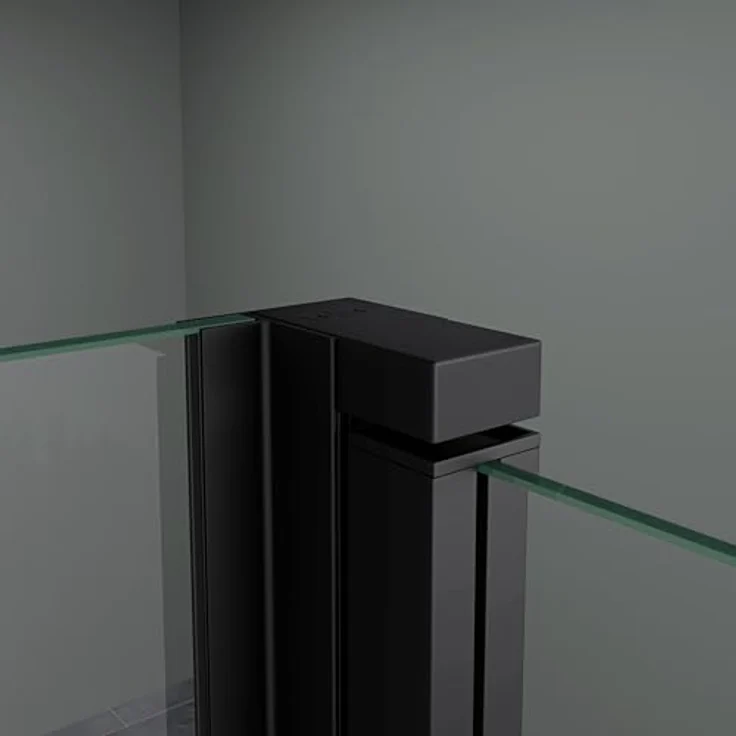 Mai & Mai Duschkabine Ravenna18, Duschabtrennung Schwarz, 8mm Sicherheitsglas mit NANO, 70x110cm, Eck-Dusche mit Schiebetür – Bild 4