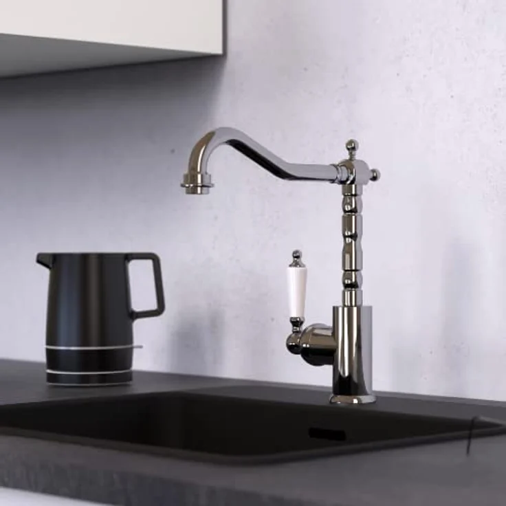 Schütte Spültischarmatur Old Style, 360° schwenkbare Mischbatterie mit Cold-Start Technik und geräuscharmer Qualitäts-Kartusche – Bild 5