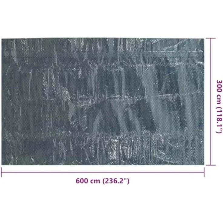 vidaXL Treibende Pool-Solarplane PE 600x300 cm Schwarz und Blau – Bild 2