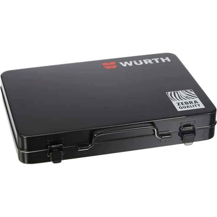 Würth Zebra Steckschlüsselset 59-teilig, 1/2 Zoll und 1/4 Zoll in stabiler Metallkassette mit verlängerbaren Werkzeugen und ergonomischem Griff – Bild 2