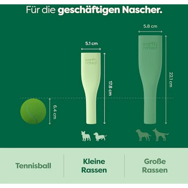 Earth Rated Kauspielzeug, interaktives Spielzeug aus Naturgummi für Hunde und Welpen, spülmaschinen- und gefriergeeignet, groß, grün – Bild 3