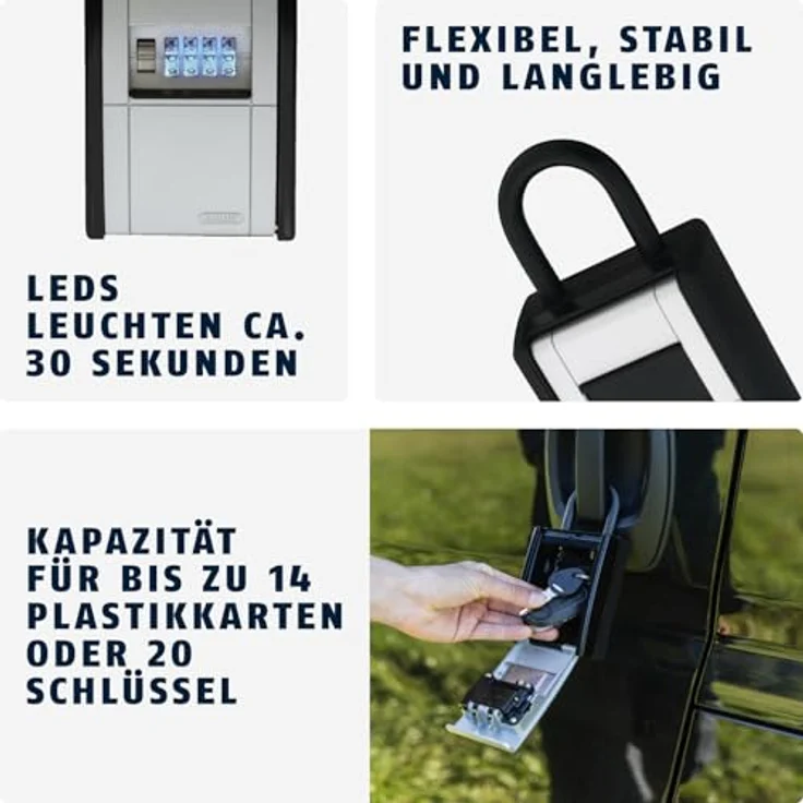 ABUS Schlüsseltresor KeyGarage 787 LED BIG mit Bügel und Zahlencode 83855 – Bild 3