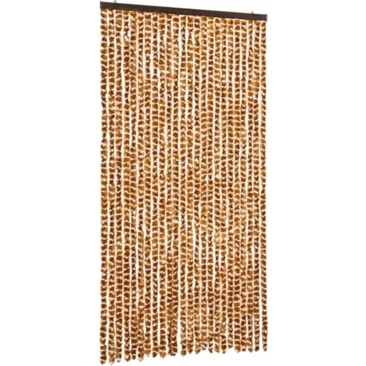 vidaXL Insektenschutz-Vorhang Ocker und Weiß 100x220 cm Chenille – Bild 2