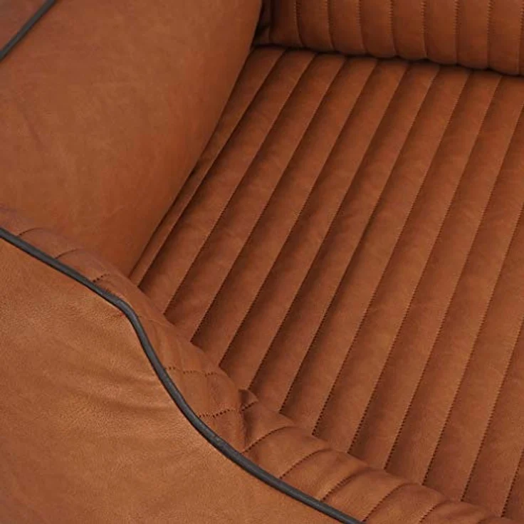 Knuffelwuff Orthopädisches Hundebett Chesapeake, XXL 120 x 85 cm, marmoriertes Kunstleder Rusty, abnehmbarer Bezug, leicht zu reinigen, für große, mittelgroße und kleine Hunde – Bild 3