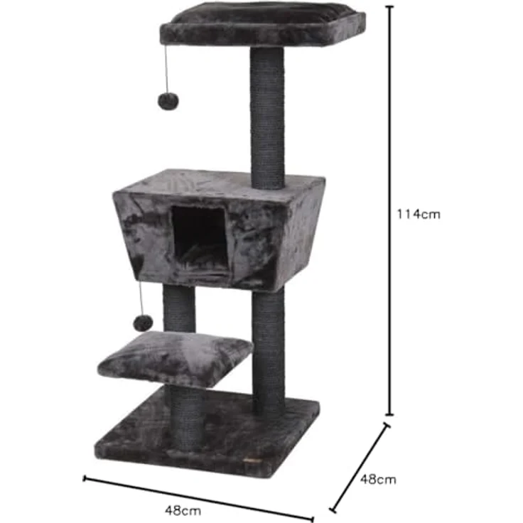 Europet Bernina 431422458 Katzenmöbel New Jersey, 48 x 48 x 114 cm, grau – Bild 2