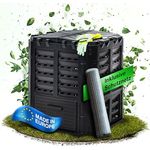 GARTENGURU® 300l Premium Thermokomposter Kunststoff - [GERUCHSDÄMMENDER KOMPOSTER Garten] - inkl. Schutznetz - hochwertiger Komposter Schnellkomposter wetterfest - einfache Montage/Robustes Material - Preisvergleich
