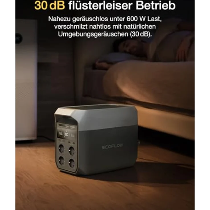 EcoFlow DELTA 3 Tragbare Powerstation, 1 024 Wh Solargenerator mit 2 400 W Ausgangsleistung und X-Stream Schnellladung – Bild 6