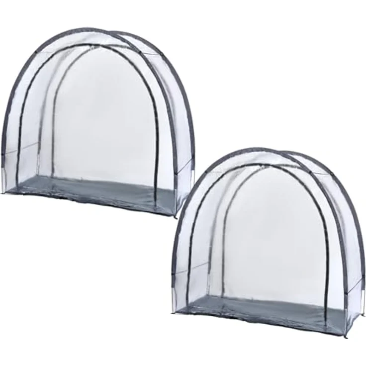 Ideoon GARDEN Robustes Foliengewächshaus und Überwinterungszelt, 175x186x84 cm, transparent, mit beidseitigen Türen für optimalen Pflanzenschutz und frostfreie Pflege – Bild 3