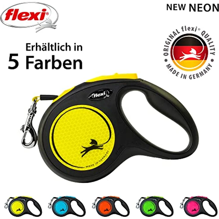 Flexi Hundeleine New Classic M Länge: 5 m, neon – Bild 5