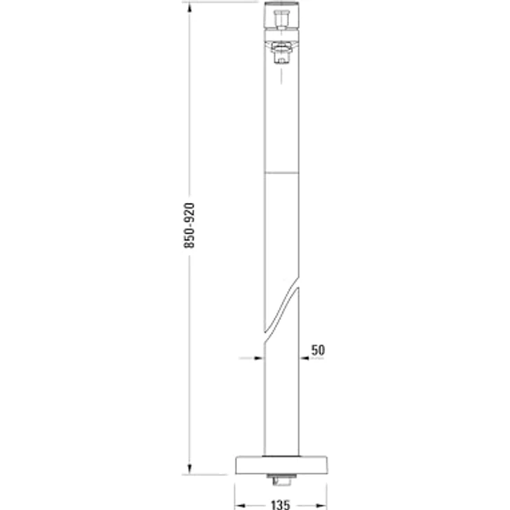 Duravit Manhattan Einhebel-Wannenmischer bodenstehend, schwarz matt, Ausladung 232 mm, mit AirPlus-Technologie und EasyClean-Funktion – Bild 6