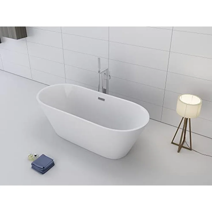 Jet-Line Lausanne II Design Badewanne | Freistehend | weiss | Acryl | Doppelwand | inkl. Zubehör | Maße: ca. 170 x 80 x 58 cm | Füllmenge: ca 204 Liter – Bild 4