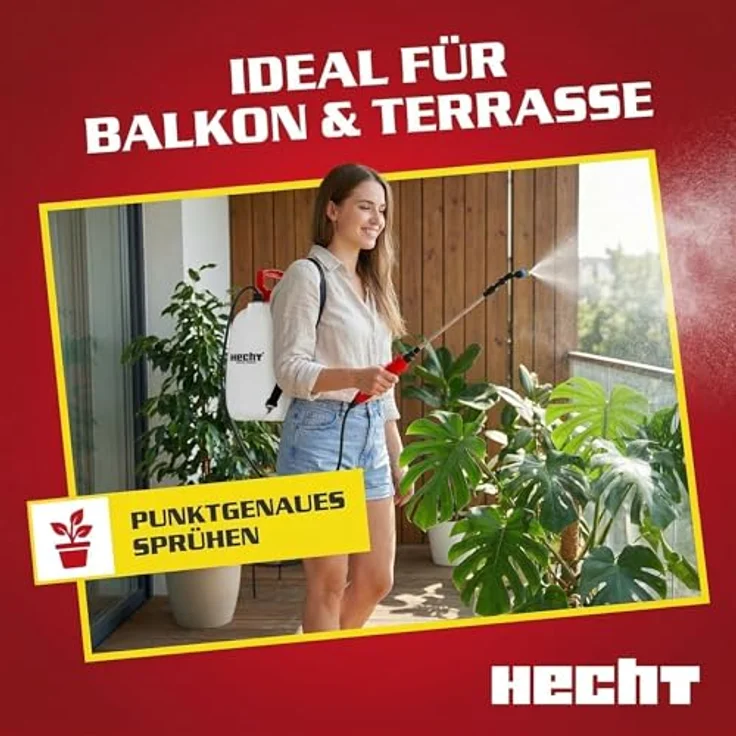 HECHT Drucksprüher Akku 4050, handlicher 5L Sprüher mit 3,7V Li-Ion-Akku und variabler Teleskoplanze – Bild 3