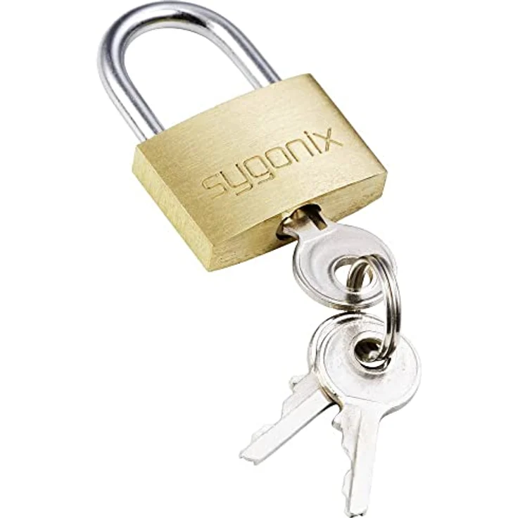 Sygonix SY-5045282 Vorhängeschloss, 24.7mm verschieden schließend, Goldgelb Schlüsselschloss – Bild 3