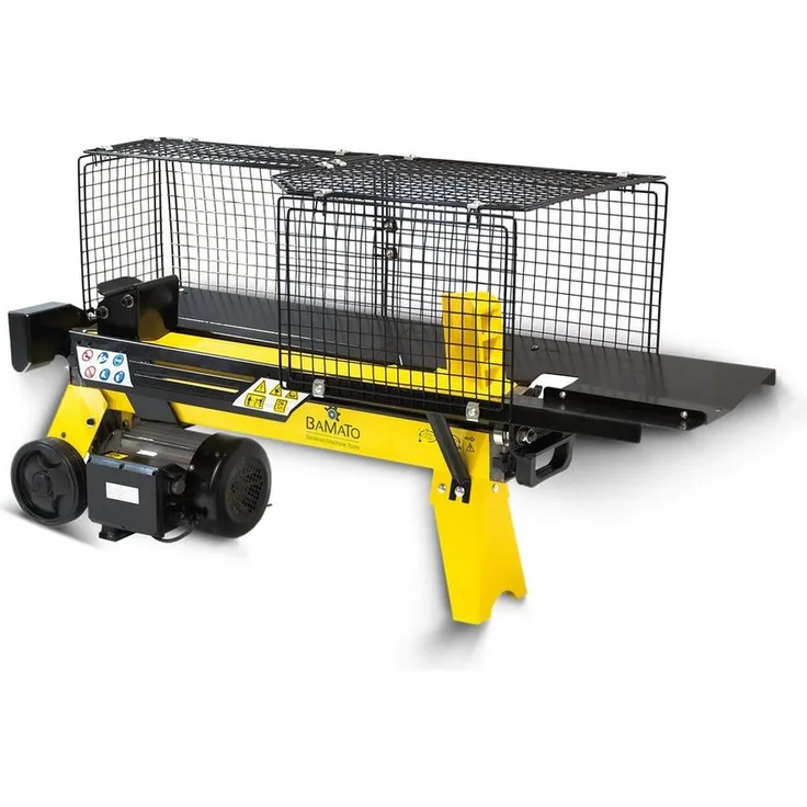 BAMATO Holzspalter HO-7E mit Elektroantrieb, 7 Tonnen Spaltkraft, 52.00 cm Spaltgutlänge, 25.00 cm Spaltgutdurchmesser, vorbefüllt mit Hydrauliköl