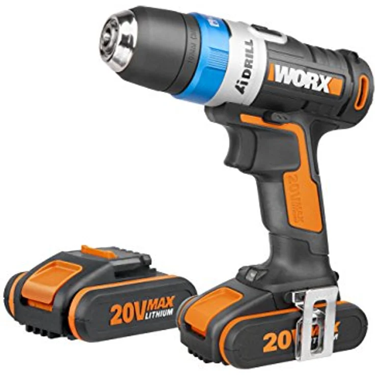 WORX WX178.1 Ai Drill Akku Bohrschrauber 20V mit automatischer Bohrfutter-Arretierung, elektronischer Drehmomenteinstellung, Pulse-Mode & Bitlock mit 2 Li-Ion Akkus & Ladegerät – Bild 2