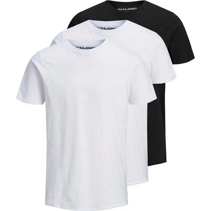 Jack & Jones Rundhalsshirt JJEORGANIC BASIC TEE SS O-NE 3PK MP NOOS - 3er Pack, angenehm weicher Single Jerseystoff aus Baumwolle