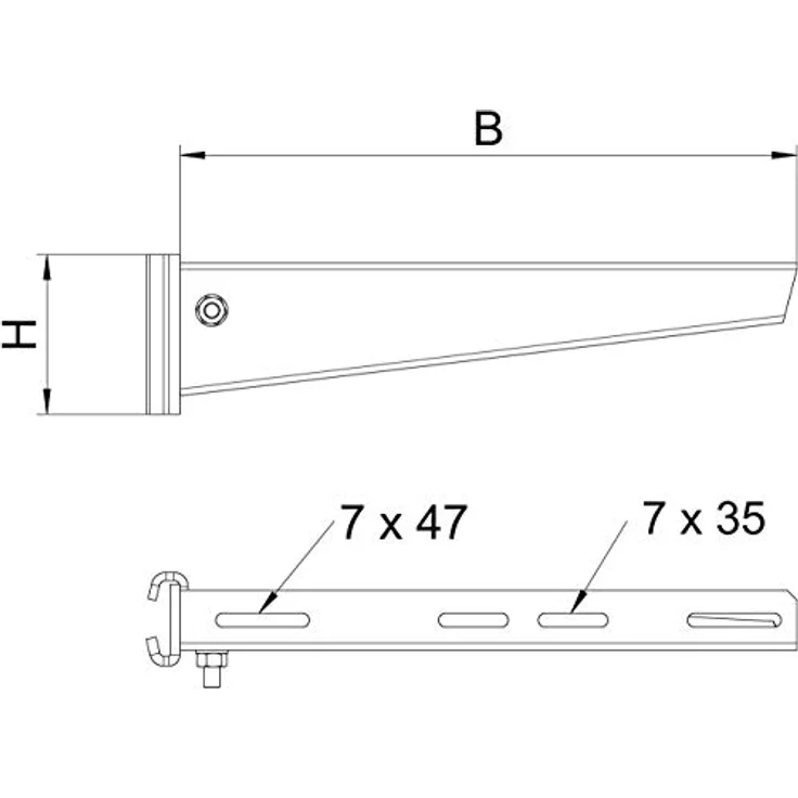 OBO obo-bettermann Geodreieck für Profil AS 30/31 ft, 310 mm Länge, 90° Winkel, 3 kN Belastung – Bild 2