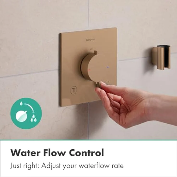 hansgrohe Ecostat Comfort E Duschthermostat Unterputz, Mischbatterie mit SafetyStop bei 40°C für 2 Verbraucher, Brushed Bronze, 33711140 – Bild 4