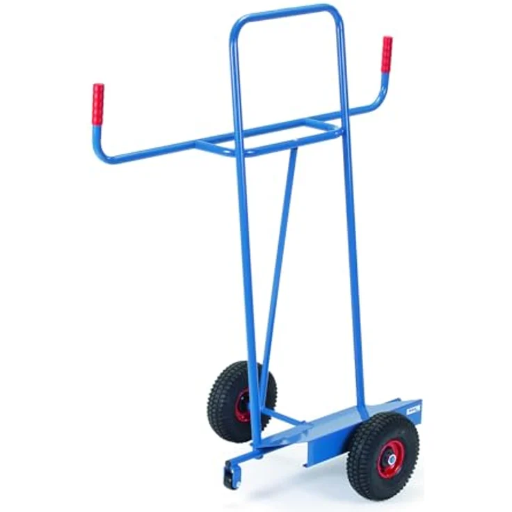 Fetra Plattenkarre, Stahlrohr-Konstruktion mit pulverbeschichteter blauer Schaufel, Vollgummiräder 250 x 60 mm, Tragkraft 400 kg – Bild 1