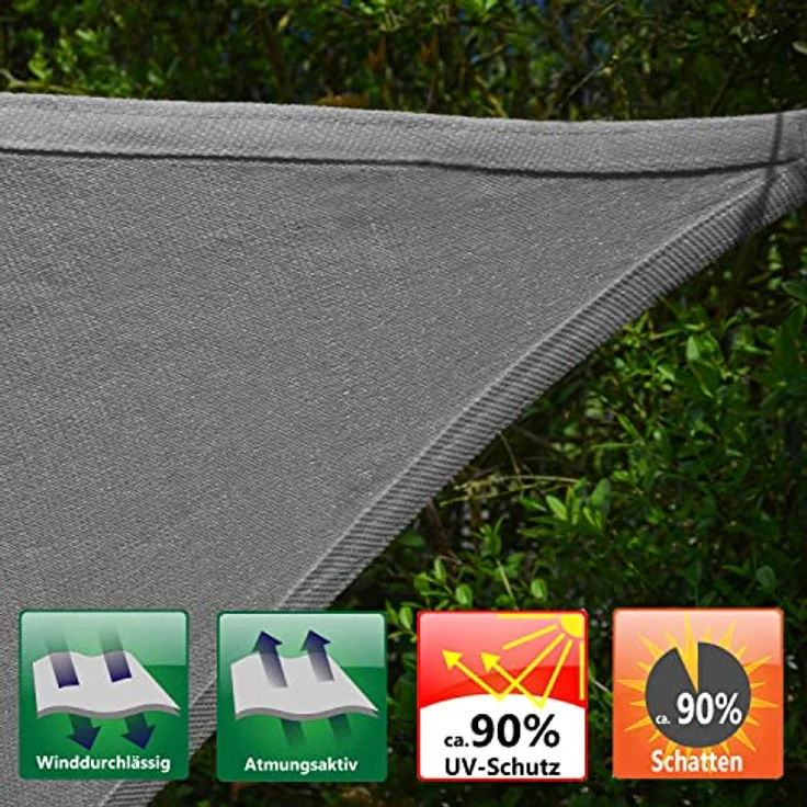 AMANKA 90% UV Schutz: Sonnensegel 3x5m Rechteckig - Wasserdurchlässig & Atmungsaktiv - Sonnenschutz Pool Rechteckig Sonnensegel Trampolin Whirlpool Sonnendach Sonnensegel Pergola Sonnenschutz Carport – Bild 4