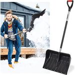 HECHT Schneeschaufel 5400 GT, 54 cm breites Kunststoffschild, stabiler Stahlstiel mit gummiertem Griff, Gesamtlänge 1,40 m