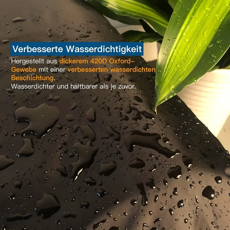 Awnic wasserdichte abdeckhaube für Grill, grillabdeckung wetterfest, Grill Abdeckung für Weber, Tepro Holzkohlegrill, 420D Oxford Gewebe 105X49X102cm – Bild 4